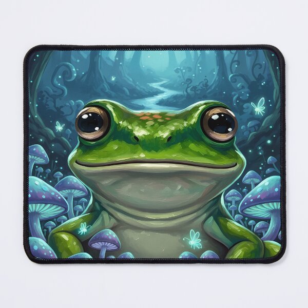 Item preview, Enchanted Forest Frog and Mushrooms designed and sold by florancouriei.