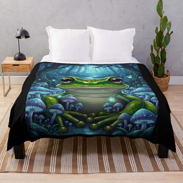 Item preview, Enchanted Forest Frog and Mushrooms designed and sold by florancouriei.