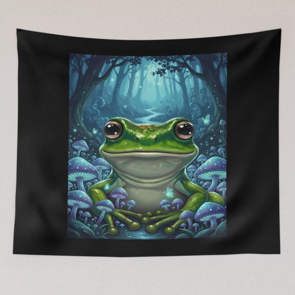 Item preview, Enchanted Forest Frog and Mushrooms designed and sold by florancouriei.