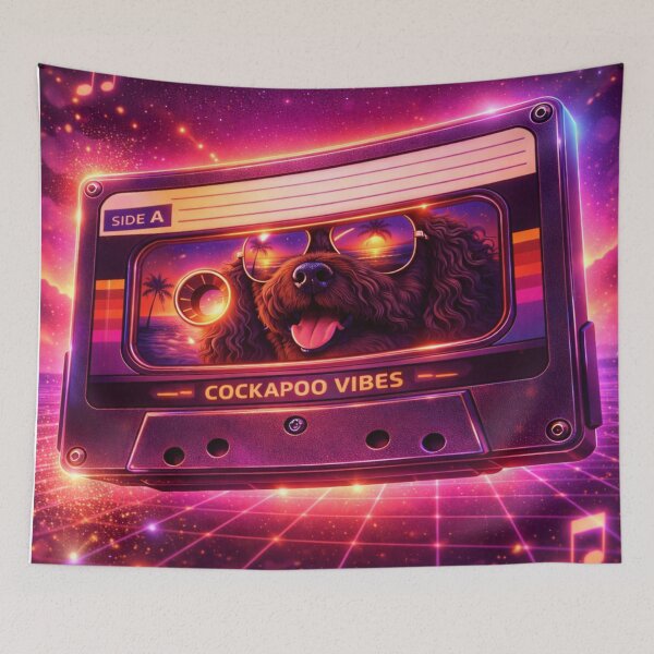 Item preview, Cockapoo Vibes Retro Cassette Art- Cool 80s Cockapoo Aesthetic Illustration designed and sold by Cockapoo Society.