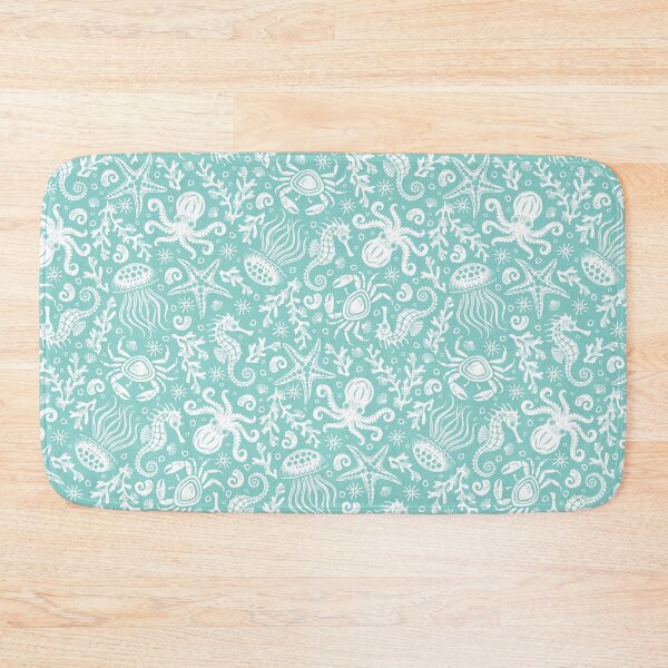 Item preview, Coastal Nautical Underwater Sea Life With Octopus In Seafoam Green  designed and sold by EliveraDesigns.