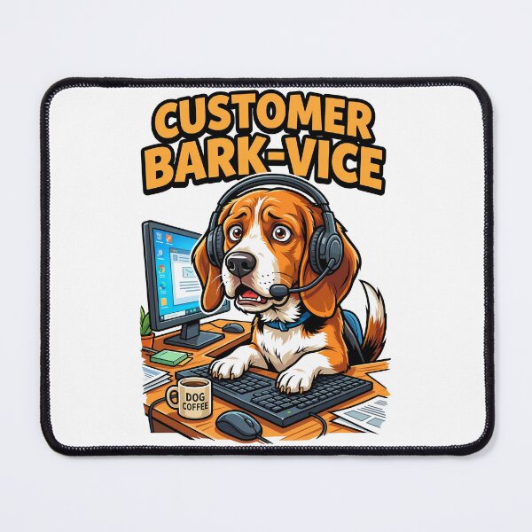 Item preview, Customer Bark Service Dog Wearing Office Headset Vector designed and sold by Tong4130.
