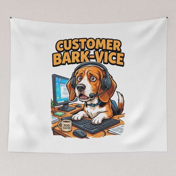 Item preview, Customer Bark Service Dog Wearing Office Headset Vector designed and sold by Tong4130.