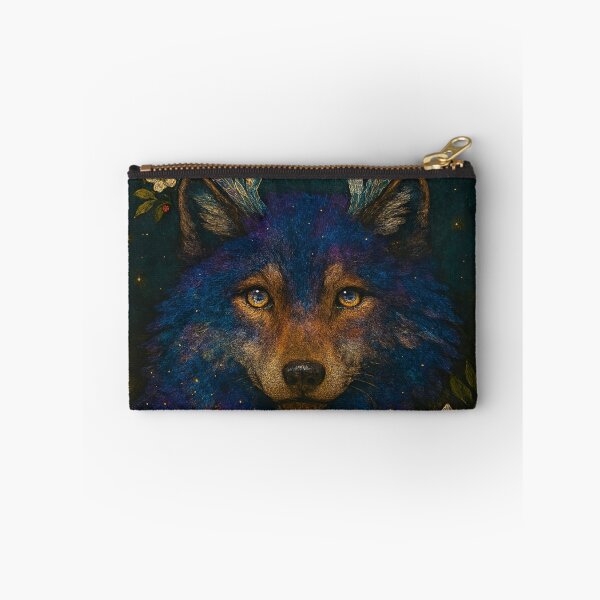 Item preview, Cosmic Wolf with Crystal Antlers – Mystical Galaxy Animal Art designed and sold by myforestfog.