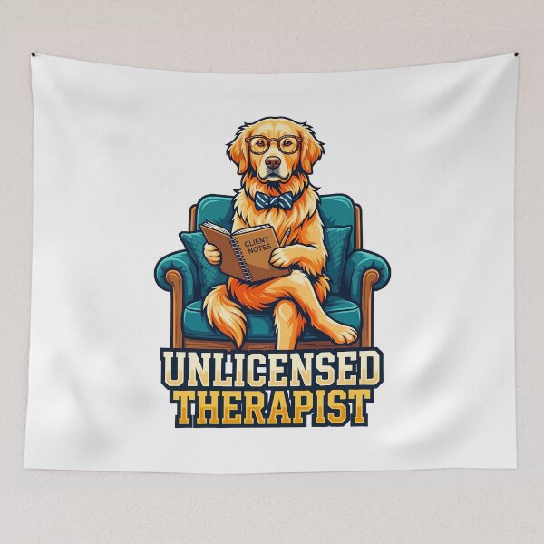 Item preview, Unlicensed Therapist Dog Listening With Nerd Glasses Design designed and sold by Tong4130.