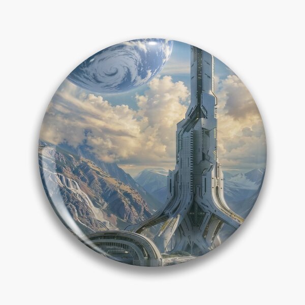 Item preview, Futuristic Cityscape with Planet designed and sold by florancouriei.
