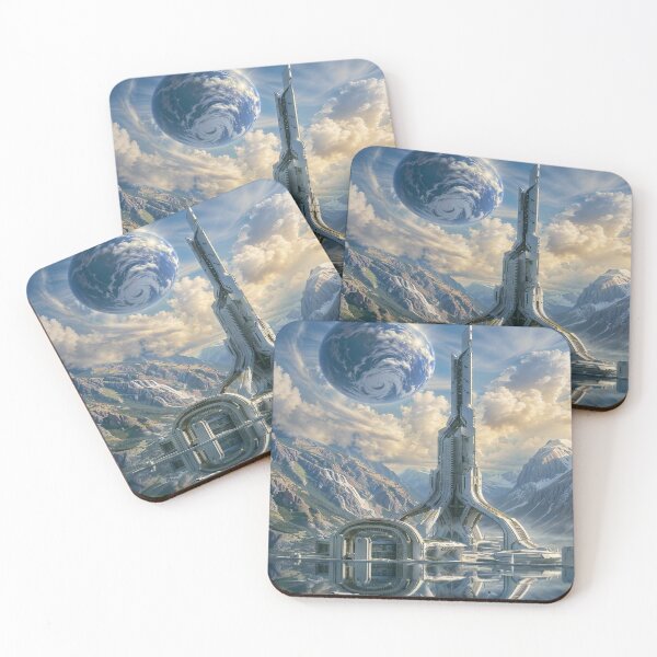 Item preview, Futuristic Cityscape with Planet designed and sold by florancouriei.