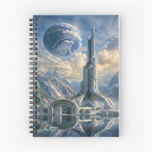 Item preview, Futuristic Cityscape with Planet designed and sold by florancouriei.