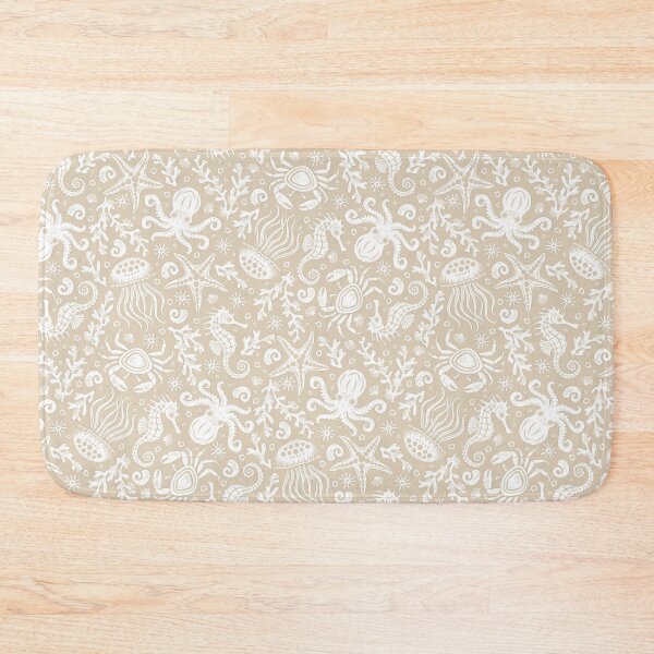 Item preview, Coastal Nautical Underwater Sea Life With Octopus In Sand And White  designed and sold by EliveraDesigns.