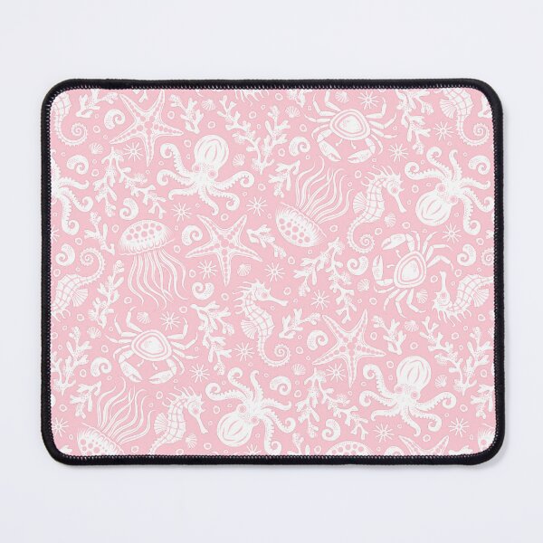Item preview, Coastal Nautical Underwater Sea Life With Octopus In Pink And White  designed and sold by EliveraDesigns.