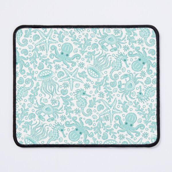 Item preview, Coastal Nautical Underwater Sea Life With Octopus In Pastel Green designed and sold by EliveraDesigns.
