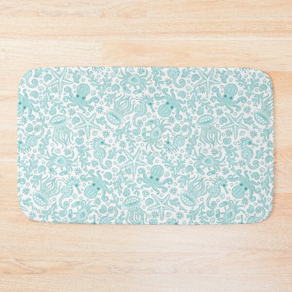 Item preview, Coastal Nautical Underwater Sea Life With Octopus In Pastel Green  designed and sold by EliveraDesigns.