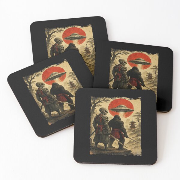 Item preview, Samurai Bigfoot Alien Vintage Japanese Style Illustration designed and sold by titanlevi.