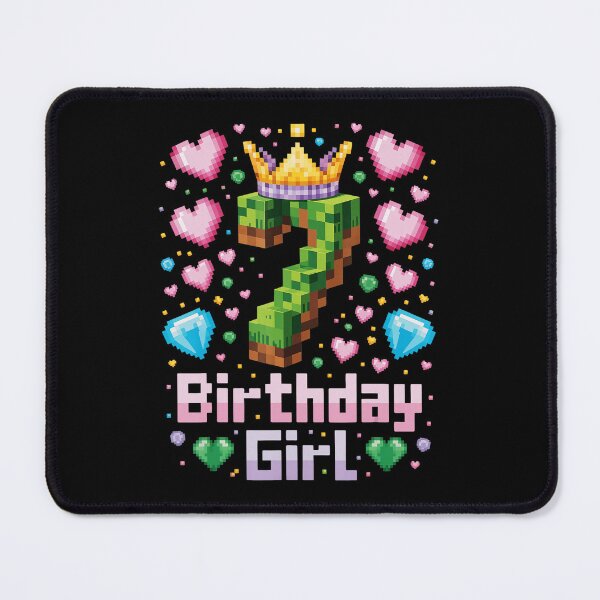 Item preview, 7 Birthday Girl Pixel Crown Cute Gaming Party designed and sold by FGTV2021.