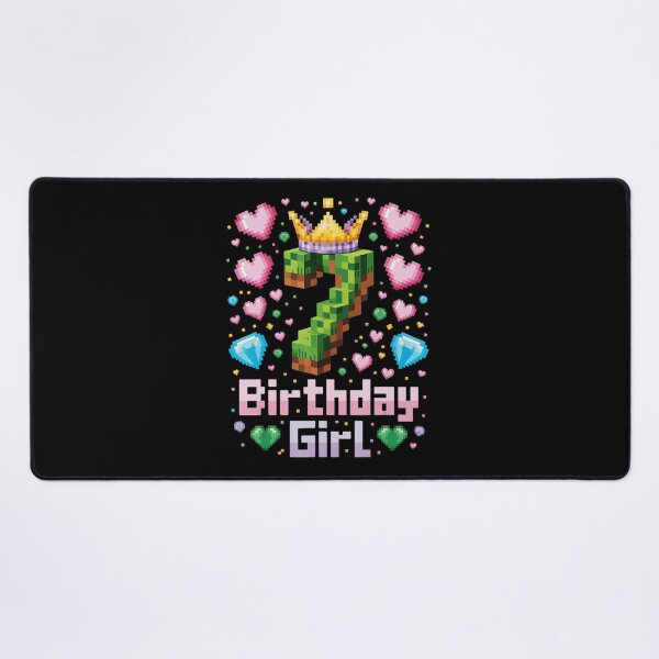 Item preview, 7 Birthday Girl Pixel Crown Cute Gaming Party designed and sold by FGTV2021.
