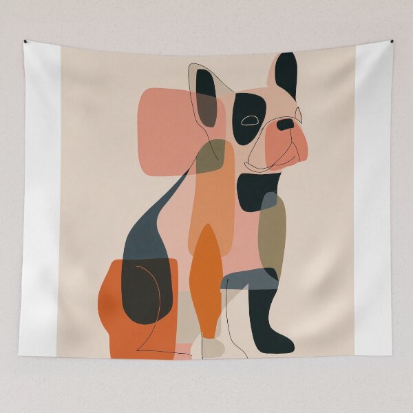 Item preview, Colorful stylized and abstract french bulldog designed and sold by lautir.