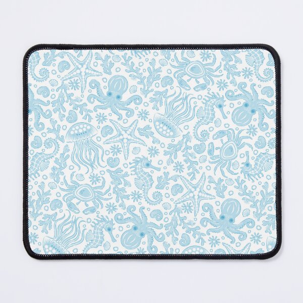 Item preview, Coastal Nautical Underwater Sea Life With Octopus In Pastel Blue designed and sold by EliveraDesigns.