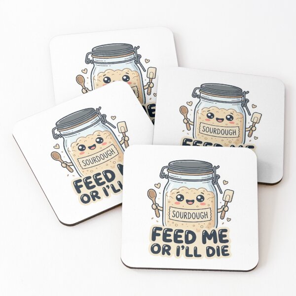Item preview, Funny Kawaii Sourdough Starter Cute "Feed Me Or I'll Die" Sticker designed and sold by ARTReMi.