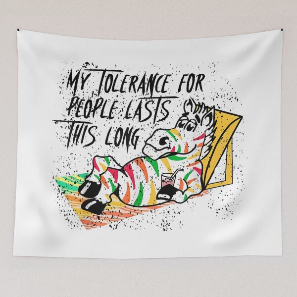 Item preview, My Tolerance For People Lasts This Long Funny Zebra Meme designed and sold by Gargamal.