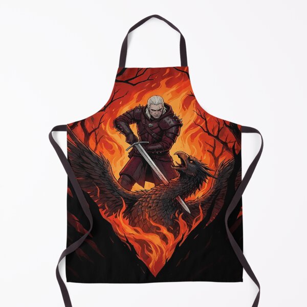 Item preview, Geralt fighting a bird in flames designed and sold by florancouriei.