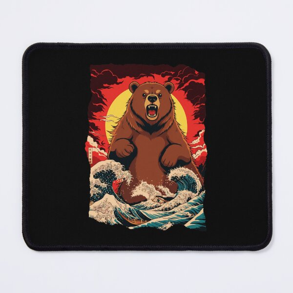 Item preview, Roaring Bear Rising Sun Japanese Style Illustration designed and sold by JEFDodsonArt.