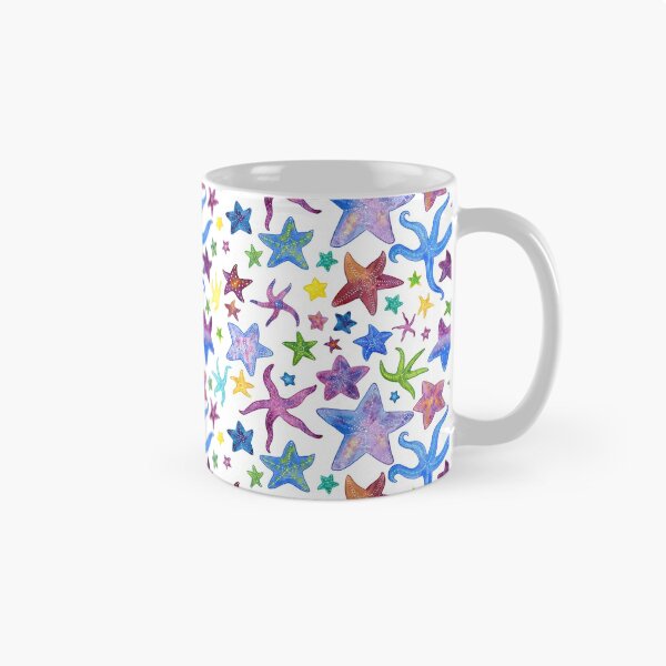 Item preview, Watercolor Starfish Pattern on White designed and sold by dragonstarart.