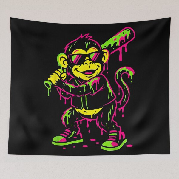 Item preview, Neon Monkey Graffiti Street Art Urban Pop Style Design designed and sold by HenikaPonko.
