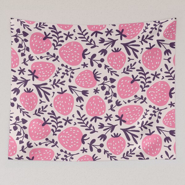 Item preview, Floral Strawberry Pattern Fruity Summer Berry Print designed and sold by kostolom3000.