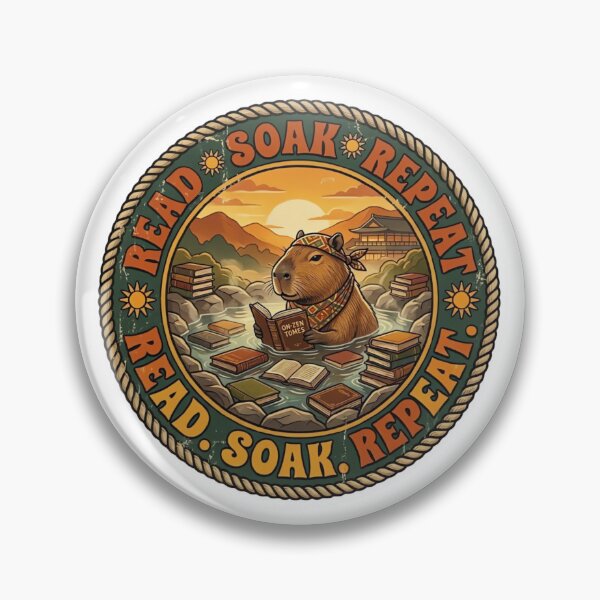 Item preview, Retro Read Soak Repeat Capybara designed and sold by ARTReMi.