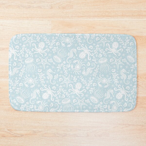 Item preview, Coastal Nautical Underwater Sea Life With Octopus In Pale Blue  designed and sold by EliveraDesigns.