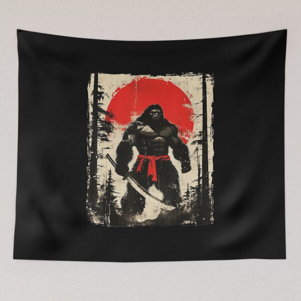 Item preview, Samurai Bigfoot Japanese Style Warrior Illustration designed and sold by titanlevi.