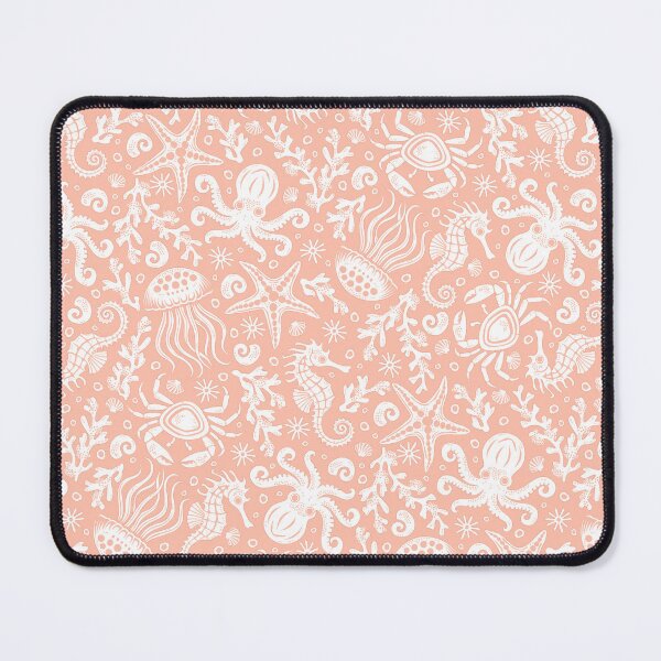 Item preview, Coastal Nautical Underwater Sea Life With Octopus In Orange And White  designed and sold by EliveraDesigns.