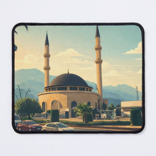 Item preview, Kemer Street View with Mosque and Mountains designed and sold by darekkocurek.