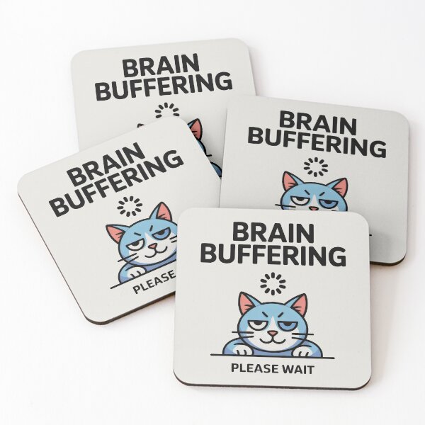 Item preview, Brain Buffering Cat Mental Health Sarcasm designed and sold by SplashTastic.