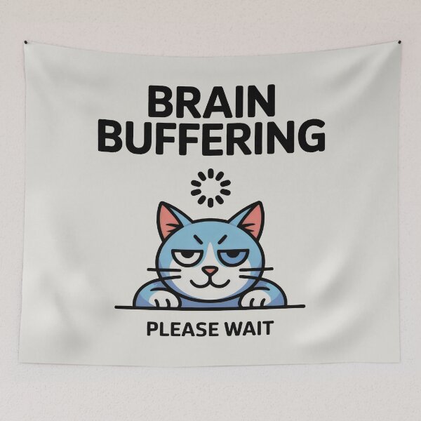 Item preview, Brain Buffering Cat Mental Health Sarcasm designed and sold by SplashTastic.