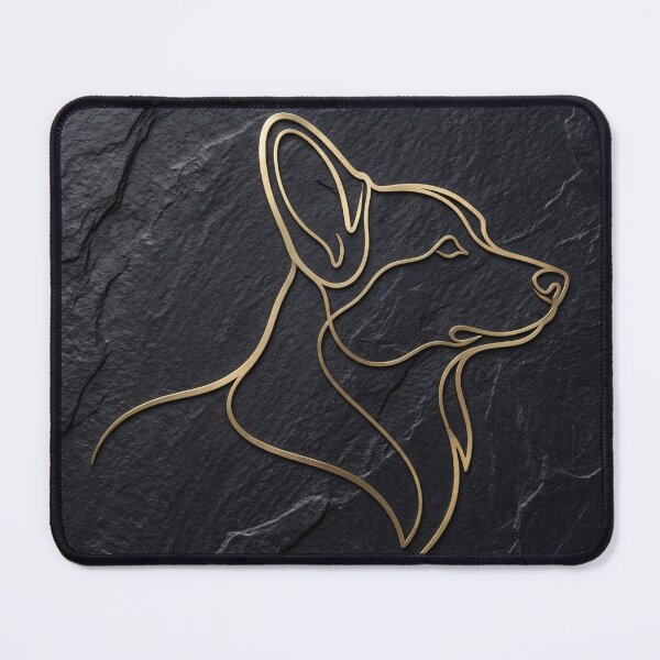 Item preview, The Tinkles Edition - Minimalist Corgi Line Art in Brushed Brass designed and sold by Pet Club Sanctuary | The Signature Collection.