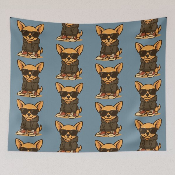 Item preview, Cute Chihuahua With Hoodie and Sneakers – Kawaii Dog Streetwear designed and sold by Aloloco.