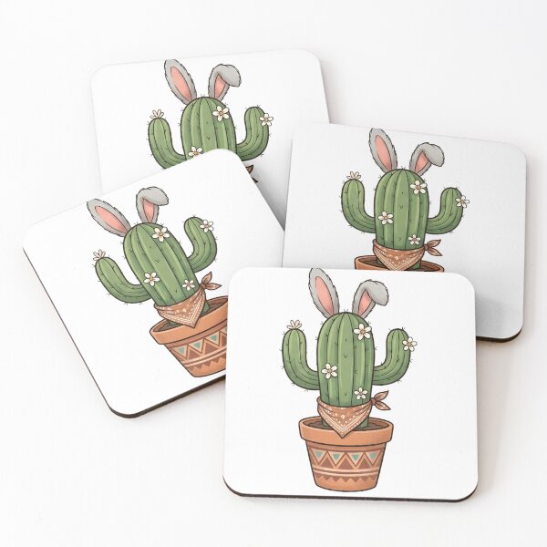 Item preview, Easter Cactus Western Style - Boho Floral Rabbit Ears Pot designed and sold by DownloSpace.