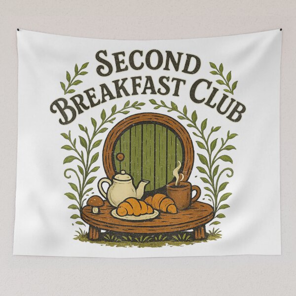 Item preview, Second Breakfast Club Funny Hobbit Food Lover Fantasy Humor Shirt designed and sold by Daisy Grimes.