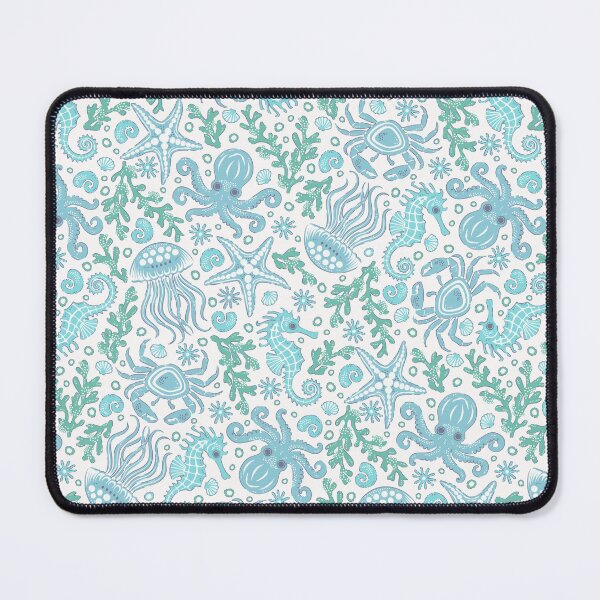 Item preview, Coastal Nautical Underwater Sea Life With Octopus In Green And Blue designed and sold by EliveraDesigns.