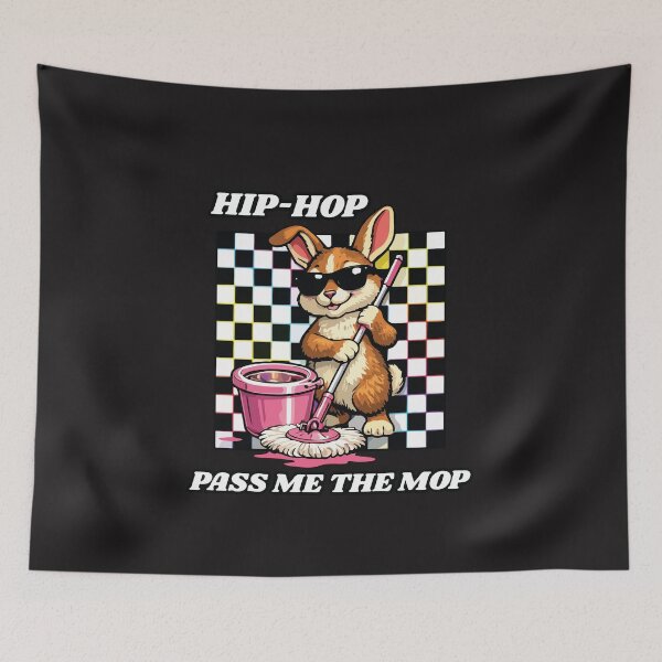 Item preview, Hip Hop Pass Me The Mop Funny Easter Cleaning Bunny Design designed and sold by kiralynstration.