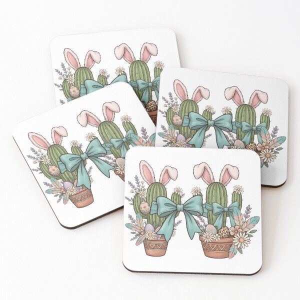 Item preview, Easter Cacti Duo Western Style - Boho Floral Desert Bunny designed and sold by DownloSpace.