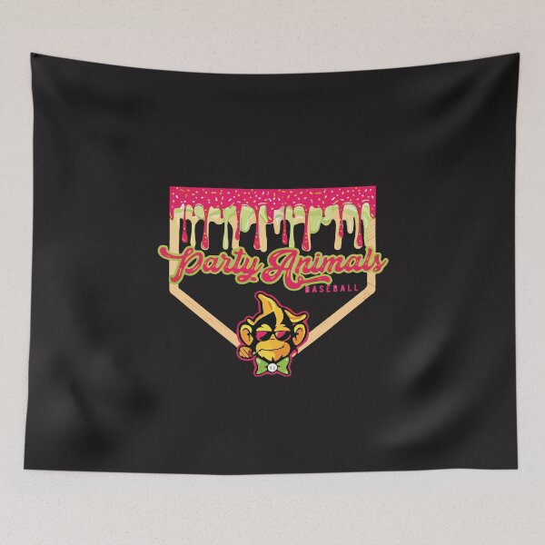 Item preview, Party Animals Baseball Drippy Plate Monkey Funny Neon Design designed and sold by kiralynstration.