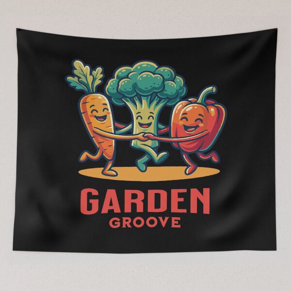 Item preview, Garden Groove Funny Veggie Dance Farmers Market designed and sold by AntiqueImages.