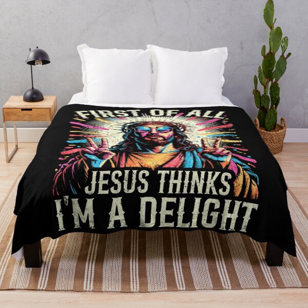 Item preview, Vintage Retro First of All Jesus Thinks I'm A Delight Funny Christian Faith Humor designed and sold by Ortigzitoun.
