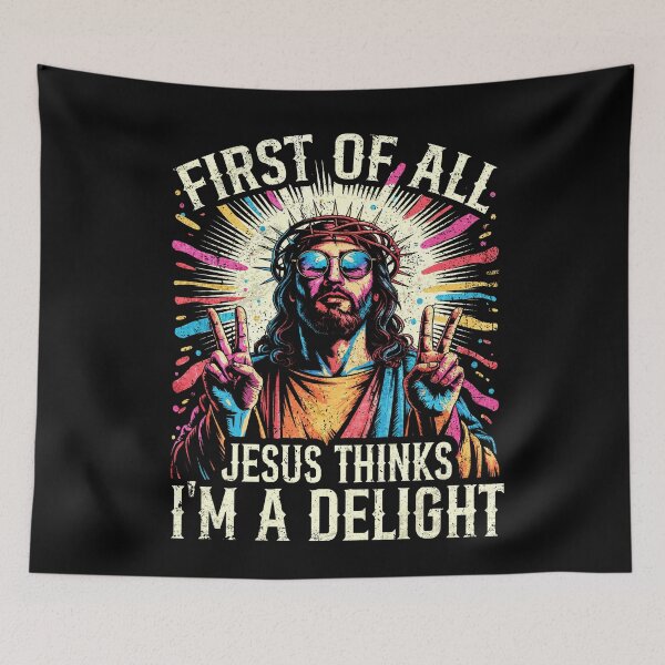 Item preview, Vintage Retro First of All Jesus Thinks I'm A Delight Funny Christian Faith Humor designed and sold by Ortigzitoun.
