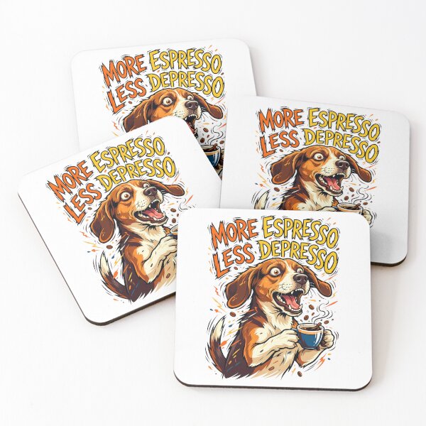 Item preview, Caffeinated Beagle Dog Shaking Holding Espresso Cup Vector Art designed and sold by Tong4130.