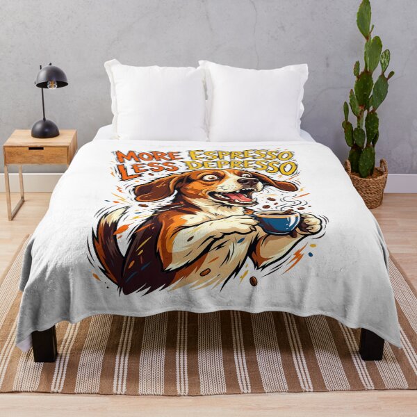 Item preview, Caffeinated Beagle Dog Shaking Holding Espresso Cup Vector Art designed and sold by Tong4130.