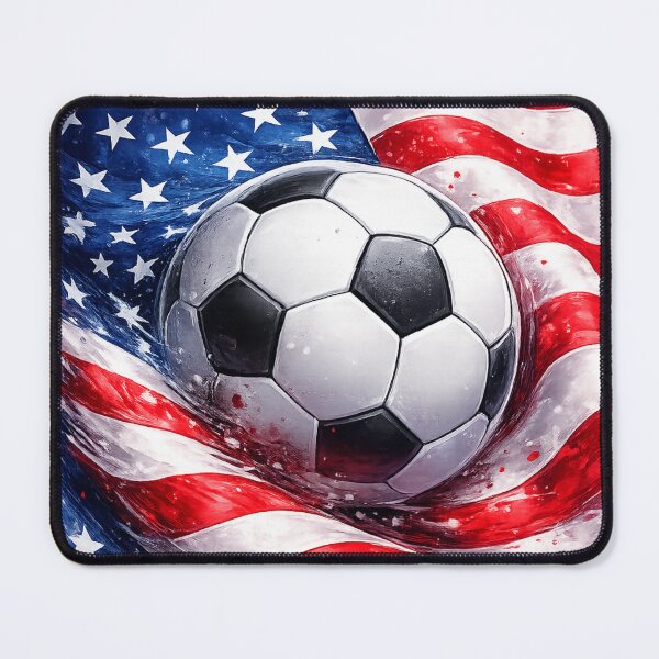 Item preview, American Soccer Ball with USA Flag – Patriotic Sports Theme Graphic –  Red White Blue Design designed and sold by RolMerch.