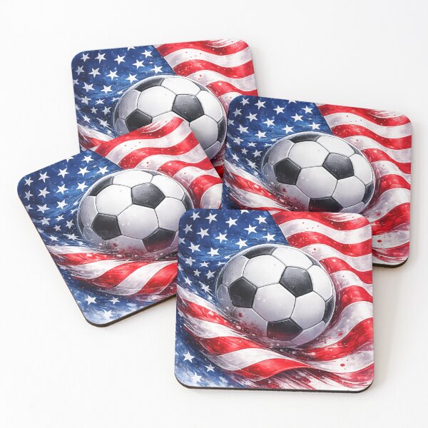 Item preview, American Soccer Ball with USA Flag – Patriotic Sports Theme Graphic –  Red White Blue Design designed and sold by RolMerch.
